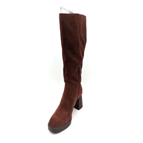 Naturalizer Women's Ona Platform Tall Boot Knee High Cappuccino Suede‎ SZ 7.5